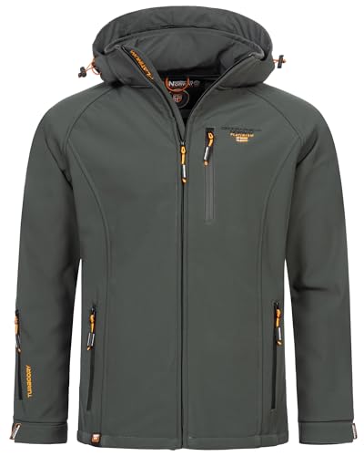 Geographical Norway Herren Herbst Winter Softshell Jacke - Regen Outdoor Übergangs FVS Production H-H, Farbe:Dunkelgrau, Größe:L von Geographical Norway