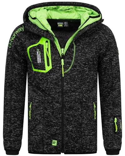Geographical Norway Herren Herbst Frühlings Polar Fleece Jacke Fleece Jacke Sweat Jacke, Farbe:Schwarz, Größe:XXL von Geographical Norway