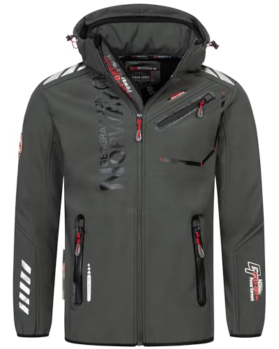 Geographical Norway Herren Herbst Winter Jacke Softshell Jacke Outdoor Regen Übergangs, Farbe:dunkelgrau-Schwarz, Größe:XXL Geographical Norway Herren Herbst Winter Jacke Softshell Jacke Outdoor Regen Übergangs, Farbe:dunkelgrau-Schwarz, Größe:XXL von Geographical Norway