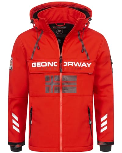 Geographical Norway Herren Herbst Winter Softshell Jacke - Windbreaker Übergangs Regen Sport, Farbe:Rot, Größe:M 48 von Geographical Norway