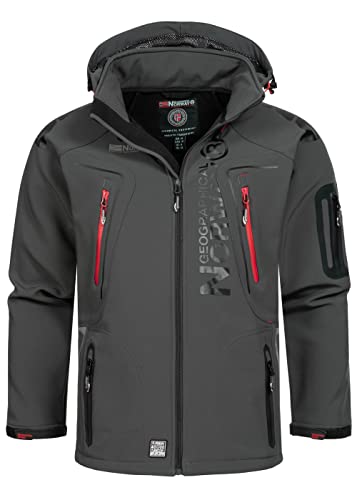 Geographical Norway Herren Herbst Winter Jacke Softshell Regen Outdoor Übergangs Jacke FVS Production H-H, Farbe:Grau, Größe:L von Geographical Norway