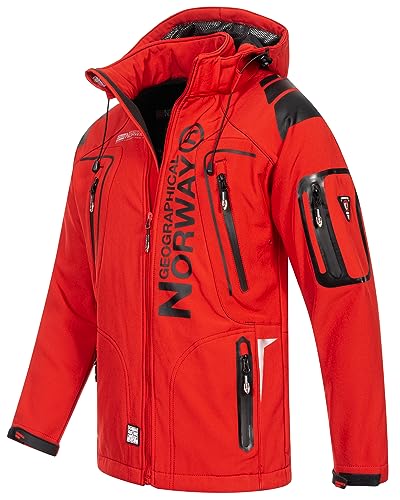 Geographical Norway Herren Herbst Winter Jacke Softshell Regen Outdoor Übergangs Jacke FVS Production H-H, Farbe:Rot, Größe:S von Geographical Norway