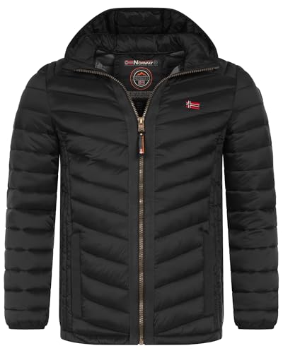 Geographical Norway Herren Herbst Winter Jacke Steppjacke Stehkragen Übergangs, Farbe:Schwarz, Größe:XXL von Geographical Norway