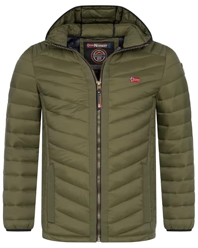 Geographical Norway Herren Herbst Winter Jacke Steppjacke Stehkragen Übergangs, Farbe:KAKI, Größe:XXL von Geographical Norway
