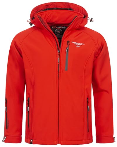 Geographical Norway Herren Herbst Winter Softshell Jacke - Regen Outdoor Übergangs FVS Production H-H, Farbe:Rot, Größe:M von Geographical Norway