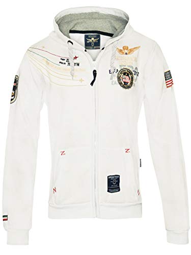 Geographical Norway Herren Hoodie Jacke Faero Special, Weiß, M von Geographical Norway