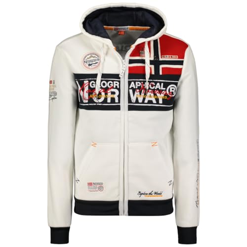 Geographical Norway Herren Hoodie Jacke Flyer, Weiß, XL von Geographical Norway