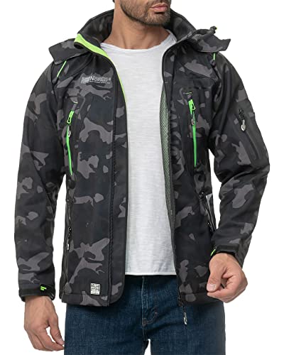 Geographical Norway Herren Jacke Techno-bans Camo - Black-Green L von Geographical Norway