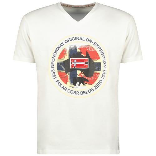 Geographical Norway Herren Jexcursion Men t Shirt Damen, Weiß, XXXL von Geographical Norway