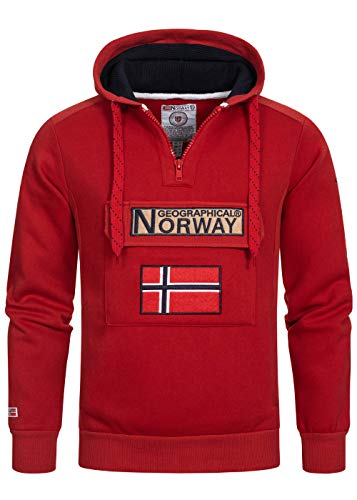 Geographical Norway Herren Kapuzen Hoodie Pullover Red L von Geographical Norway