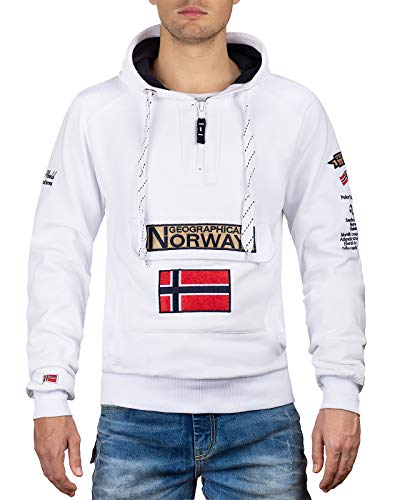 Geographical Norway Herren Kapuzen Hoodie Pullover White XXL von Geographical Norway