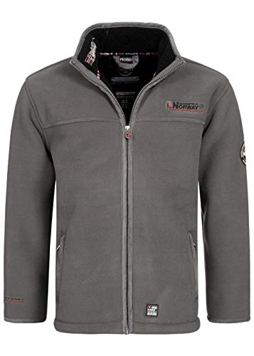 Geographical Norway Herren Polar Fleece Jacke Zip Embro & Patches WR146H/GN Größe 3XL Farbe dark grey von Geographical Norway