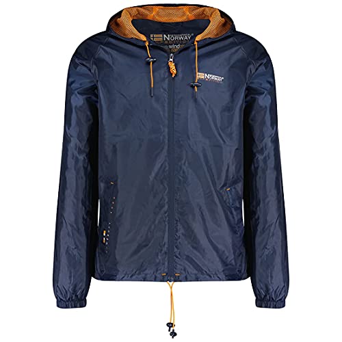 Geographical Norway Boat Men - Windjacke Herren Outdoor - Jacke Wasserabweisend Langarm Herren - Regenmantel Geschenk Ideal Wandern Jahreszeit Frühling Sommer Herbst Winter (Marine XXL) von Geographical Norway