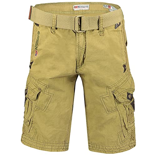 Geographical Norway Herren Cargo Short Sommer Bermuda Kurze Hose Shorts (XL, Mastic) von Geographical Norway
