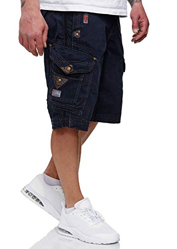 Geographical Norway Herren Shorts Pratique Perle Kurze Hose Männer mit Gürtel Bestickt Cargoshorts Navy 3XL Geographical Norway Herren Shorts Pratique Perle Kurze Hose Männer mit Gürtel Bestickt Cargoshorts Navy 3XL von Geographical Norway