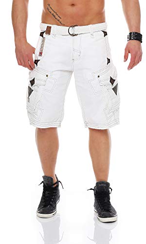 Geographical Norway Peanut Herren Shorts Cargo Pant inkl. Gürtel ST1077H/GN Größe 3XL Farbe white von Geographical Norway