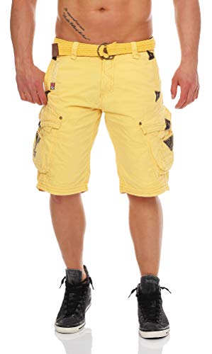 Geographical Norway Peanut Herren Shorts Cargo Pant inkl. Gürtel ST1077H/GN Größe M Farbe yellow von Geographical Norway