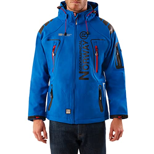 Geographical Norway Herren Softshell Funktions Outdoor Jacke wasserabweisend im Bundle mit urbandreamz Beanie (L, Royal TN) von Geographical Norway