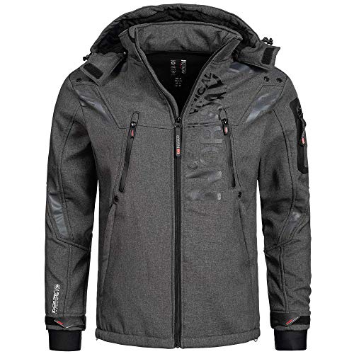 Geographical Norway Herren Softshell Funktions Outdoor Jacke wasserabweisend im Bundle mit urbandreamz Beanie (S, Talentueux Blended Black) von Geographical Norway