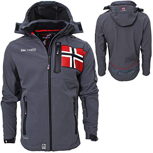 Geographical Norway Herren Softshell Jacke Funktions Outdoor, Grau - XXL Geographical Norway Herren Softshell Jacke Funktions Outdoor, Grau - XXL von Geographical Norway