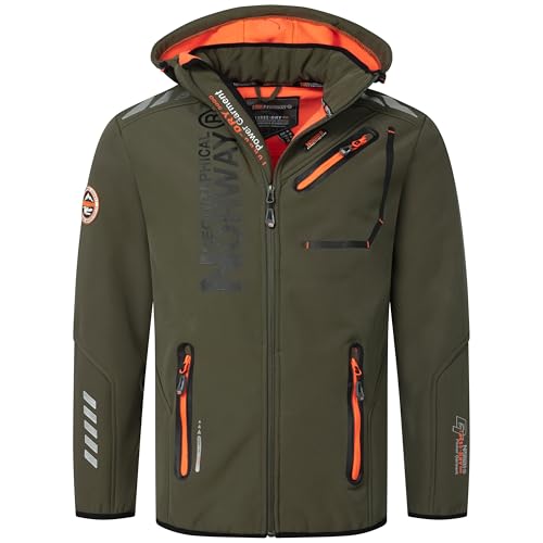 Geographical Norway Herren Softshelljacke Royaute Kaki/Orange M von Geographical Norway