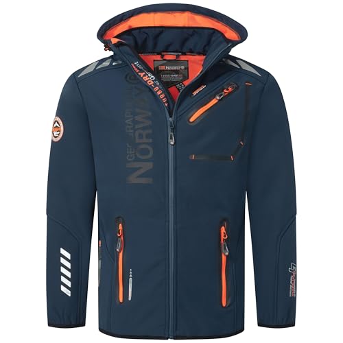 Geographical Norway Herren Softshelljacke Royaute Navy/Orange 5XL von Geographical Norway