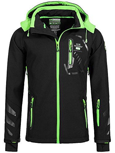 Geographical Norway Herren Softshelljacke Terouma abnehmbare Kapuze black/green L von Geographical Norway