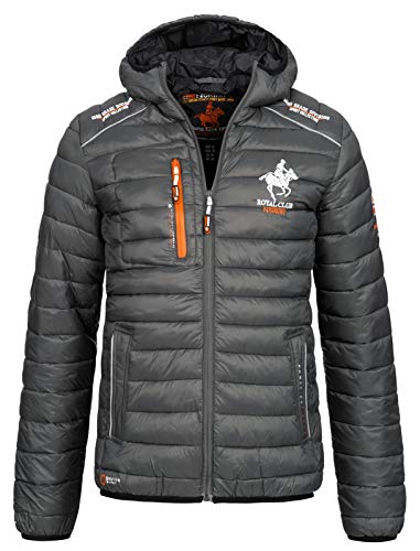 Geographical Norway Herren Steppjacke Brick Herrenjacke mit Kapuze dark grey M von Geographical Norway