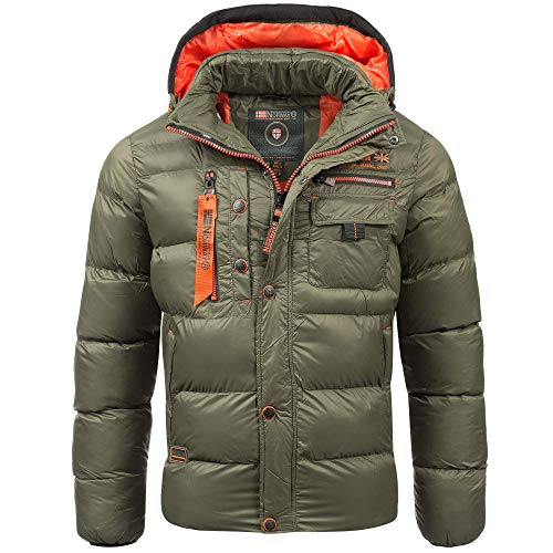 Geographical Norway Herren Steppjacke Citernier Kaki - XL - mit UD Beanie von Geographical Norway