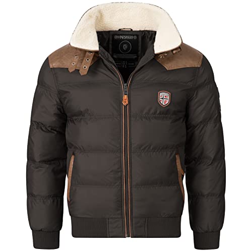 Geographical Norway Herren Steppjacke Winterjacke – Gefütterter Warmer Anorak - Outdoor Jacke für den Winter/Herbst im Bundle mit UD Beanie (3XL, Black) von Geographical Norway