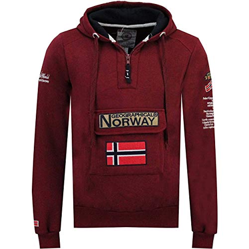 Geographical Norway - Herren-Sweatshirt, bordeaux, L von Geographical Norway