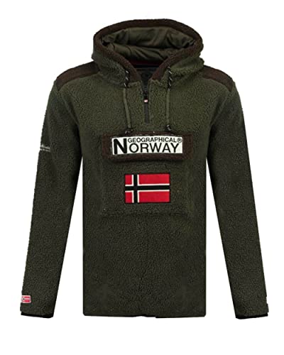 Geographical Norway Sherpa Sweatshirt für Herren, Rot, grün, XL von Geographical Norway