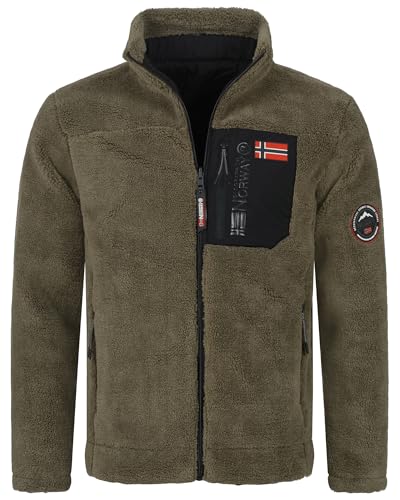 Geographical Norway Herren Teddy Fleece Winter Jacke Outdoor Übergangs Beidseitig Tragbar, Farbe:KAKI, Größe:L 50 von Geographical Norway