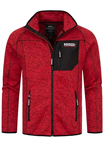 Geographical Norway Herren Title Fleece Jacke Sweater Chest Pocket WR304H/GN Größe L Farbe Red von Geographical Norway