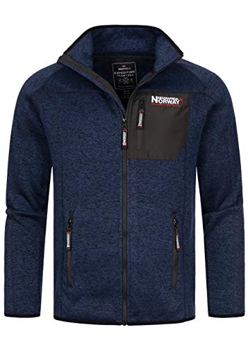 Geographical Norway Herren Title Fleece Jacke Sweater Chest Pocket WR304H/GN Größe M Farbe Blau von Geographical Norway