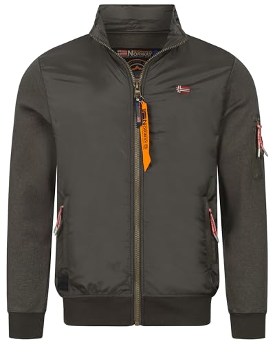 Geographical Norway Herren Übergangsjacke Frühlingsjacke Blouson Strick Fleecejacke MIX, Farbe:KAKI, Größe:3XL 56 von Geographical Norway