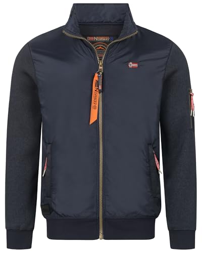Geographical Norway Herren Übergangsjacke Frühlingsjacke Blouson Strick Fleecejacke MIX, Farbe:Navy, Größe:XL 52 von Geographical Norway