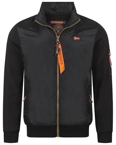 Geographical Norway Herren Übergangsjacke Frühlingsjacke Blouson Strick Fleecejacke MIX, Farbe:Schwarz, Größe:XXL 54 von Geographical Norway