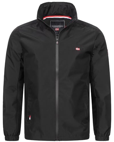 Geographical Norway Herren Übergangsjacke Frühlingsjacke Windbreaker Blouson Stehkragen, Farbe:Schwarz, Größe:S von Geographical Norway