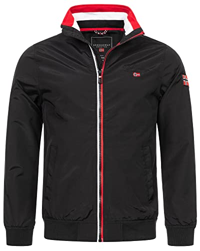 Geographical Norway Herren Übergangsjacke Frühlingsjacke Windbreaker Blouson Jacke Produktion FVS, Farbe:Schwarz, Größe:XXL von Geographical Norway