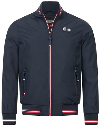 Geographical Norway Herren Übergangsjacke - Leicht, Winddicht, mit Reißverschlusstaschen - Atmungsaktive Outdoorjacke mit Netzfutter Frühlingstage Herbst Jacke Blouson, Farbe:1714-Navy, Größe:L von Geographical Norway