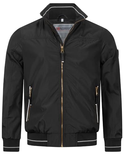Geographical Norway Herren Übergangsjacke - Leicht, Winddicht, mit Reißverschlusstaschen - Atmungsaktive Outdoorjacke mit Netzfutter Frühlingstage Herbst Jacke Blouson, Farbe:Schwarz, Größe:M Geographical Norway Herren Übergangsjacke - Leicht, Winddicht, mit Reißverschlusstaschen - Atmungsaktive Outdoorjacke mit Netzfutter Frühlingstage Herbst Jacke Blouson, Farbe:Schwarz, Größe:M von Geographical Norway