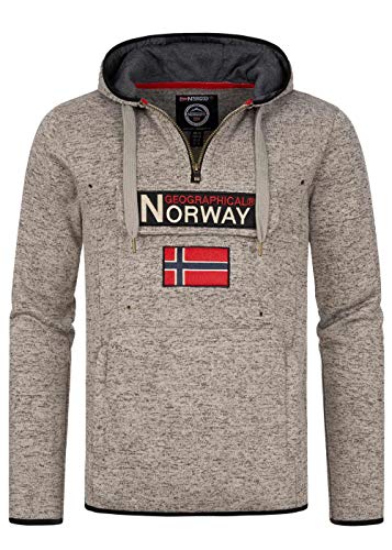 Geographical Norway Herren Upclass Hoodie Chest Pocket Sweater Kapuze WR300H/GN Größe 2XL Farbe Blended Grey von Geographical Norway