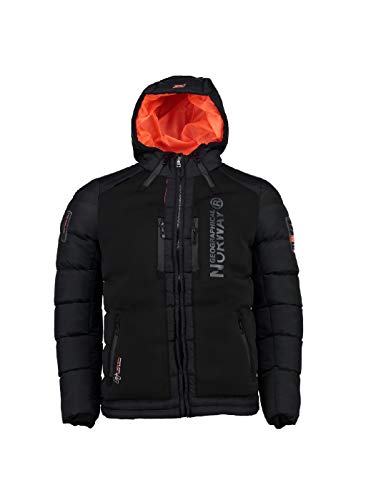 Geographical Norway - Herren Wattierte Softshell Jacke - Kapuze - Beachwood - Schwarz von Geographical Norway