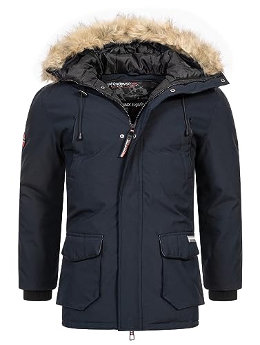 Geographical Norway Herren Winter Jacke Outdoorjacke Winter Parka warm gesteppt Steppjacke, Farbe:Navy, Größe:XL von Geographical Norway