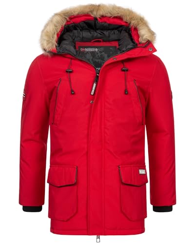 Geographical Norway Herren Winter Jacke Outdoorjacke Winter Parka warm gesteppt Steppjacke, Farbe:Rot, Größe:XL von Geographical Norway