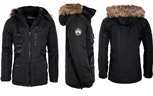 Geographical Norway Herren Winter Jacke Parka Outdoor Funktionsjacke Anorak Winterparka, Farbe:Schwarz, Größe:3XL von Geographical Norway