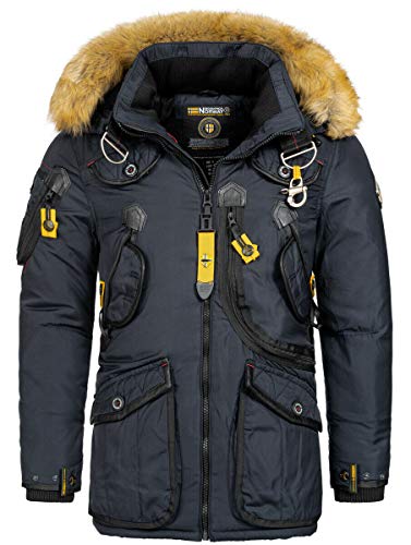 Geographical Norway Herren Winter Jacke Parka Outdoor Mantel Anorak Winter Parka warme Jacke Steppjacke AGAR FvS Production H-H, Farbe:Navy, Größe:M von Geographical Norway