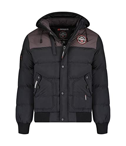 Geographical Norway Herren Winter Jacke Stepp Jacke Bomber warm gefüttert, Farbe:Schwarz, Größe:S von Geographical Norway