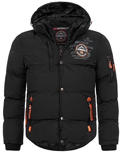 Geographical Norway Herren Winter Jacke Steppjacke Outdoor Jacke Parka vervieine, Farbe:Schwarz, Größe:3XL von Geographical Norway